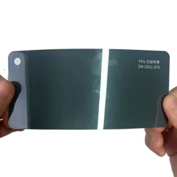 Tarjeta de muestra de PPF de color azul eucalipto TPU