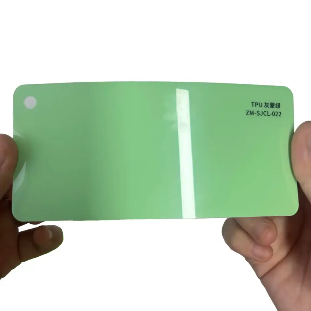 Carte d'échantillon PPF en TPU gris et vert
