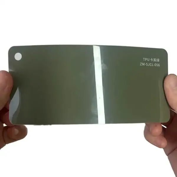 TPU Khaki Green color PPF sample card