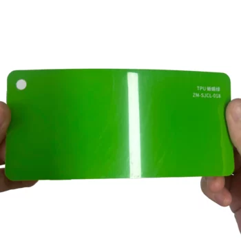 Tarjeta de muestra de TPU color verde lagarto PPF