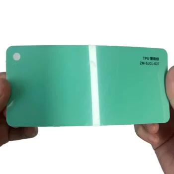 Tarjeta de muestra de TPU color verde menta PPF