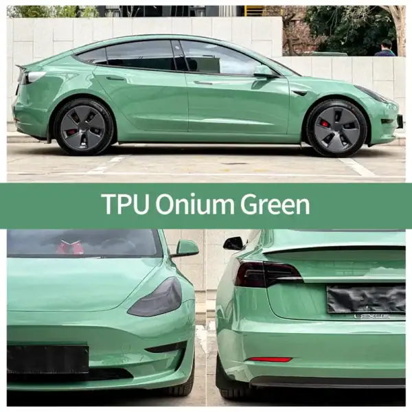 جراب حماية من البولي يوريثين الحراري (TPU) بلون أخضر أونيوم، مع طبقة حماية من البولي بروبيلين (PPF).