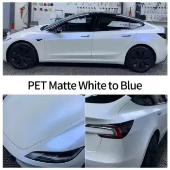 Matte White to Blue Car Wrap case