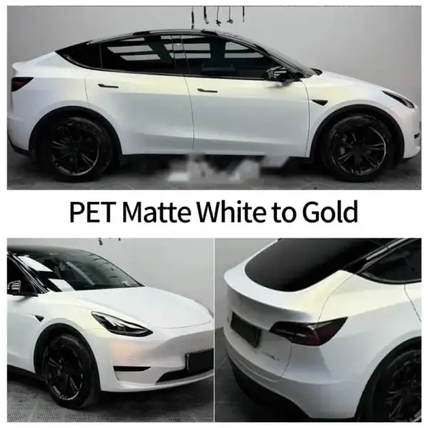 PET Autofolie von Weiß zu Gold