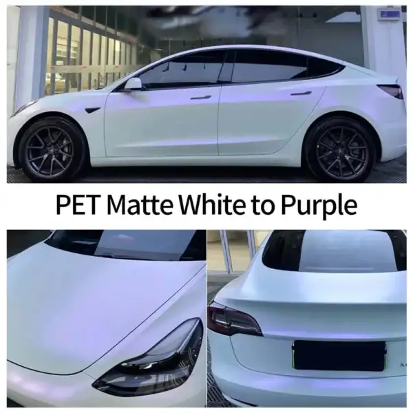 PET Dumb White To Purple1 Car Wrap