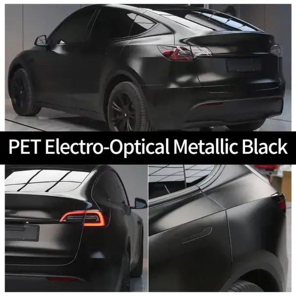 Electro-Optical Metallic Black Car Wrap – Image 2