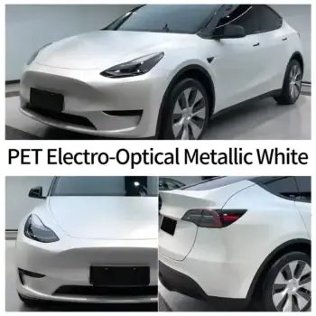 Electro-Optical Metallic White Car Wrap case