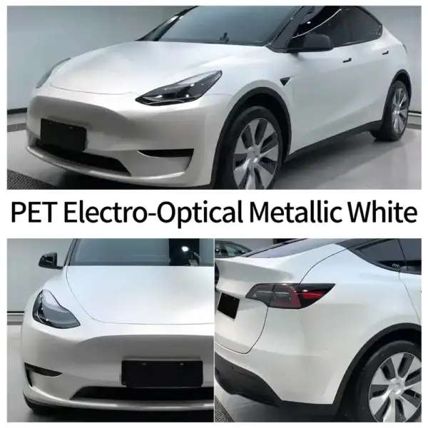 Electro-Optical Metallic White Car Wrap case