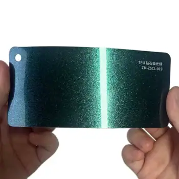 Tarjeta de muestra de PPF Diamond Aurora Green