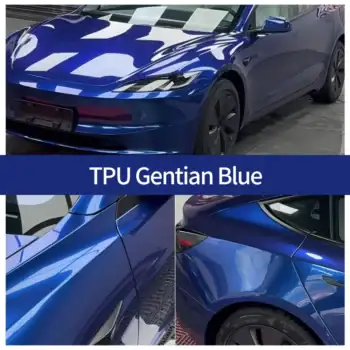 Funda de TPU azul genciana con PPF