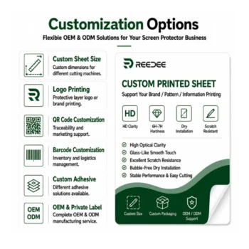 screen protector sheet customization options