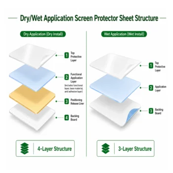 Dry_Wet Application Screen Protector Sheet Structure