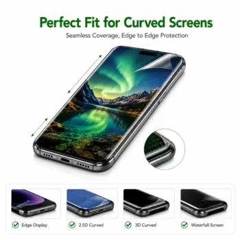 HD Clear EPU Screen Protector Sheets BU33-Perfect Fit for Curved Screens