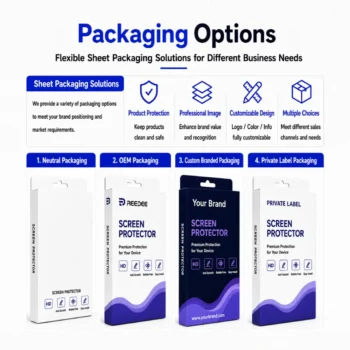 PV2AF2-9 Privacy TPU Screen Protector Sheets Packaging Options