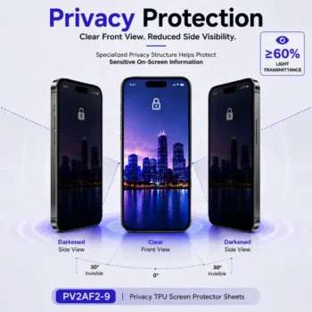 PV2AF2-9 Privacy TPU Screen Protector Sheets-privacy protection