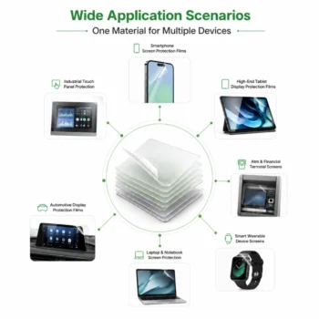 Silicone Adhesive Hybrid Glass Screen Protector Sheets PSB47-wide application scenarios